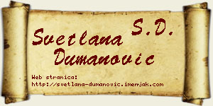 Svetlana Dumanović vizit kartica